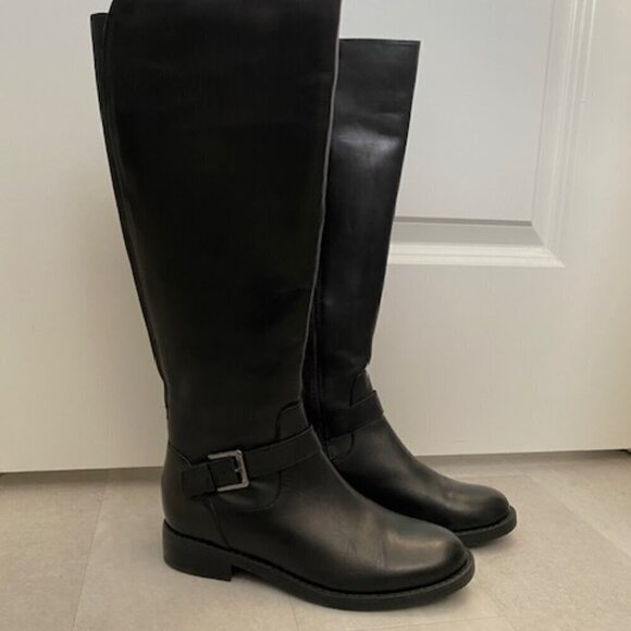 BLONDO Sylvia Dress Black Leather Waterproof Tall Riding Boots 6.5 - Picture 2 of 15